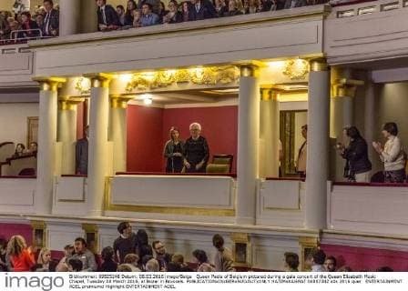 Queen Paola of Belgium pictured during a gala concert of the Queen Elisabeth Music Chapel, Tuesday 08 March 2016, at Bozar in Brussels.  HATIMxKAGHAT 04807302