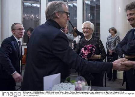 Queen Paola of Belgium pictured during a gala concert of the Queen Elisabeth Music Chapel, Tuesday 08 March 2016, at Bozar in Brussels.  HATIMxKAGHAT 04807280