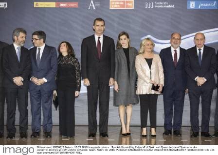 Spanish Royals King Felipe VI of Spain and Queen Letizia of Spain attend a concert in memory of 11M victims in Madrid, Spain. March 10, 2016.  (20160310011)