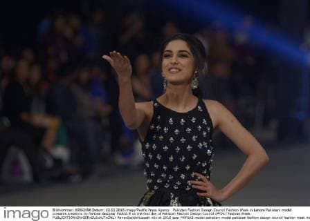 Pakistan Fashion Design Council Fashion Week in Lahore Pakistani model presents creations by famous designer MARIA.B on the first day of Pakistan Fashion Design Council (PFDC) Fashion Week.  RanaxSajidxHussain