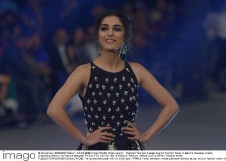 Pakistan Fashion Design Council Fashion Week in Lahore Pakistani model presents creations by famous designer MARIA.B on the first day of Pakistan Fashion Design Council (PFDC) Fashion Week.  RanaxSajidxHussain