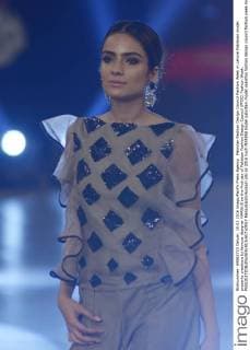 Pakistan Fashion Design Council Fashion Week in Lahore Pakistani model presents creations by famous designer MARIA.B on the first day of Pakistan Fashion Design Council (PFDC) Fashion Week.  RanaxSajidxHussain