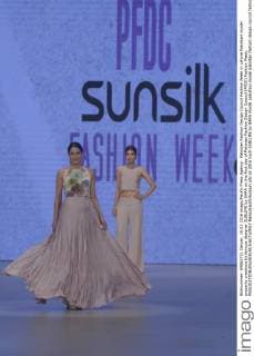 Pakistan Fashion Design Council Fashion Week in Lahore Pakistani model presents creations by famous designer SUBLIME by SARA on the first day of Pakistan Fashion Design Council (PFDC) Fashion Week.  RanaxSajidxHussain