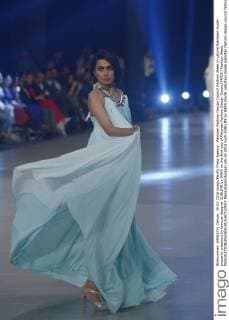 Pakistan Fashion Design Council Fashion Week in Lahore Pakistani model presents creations by famous designer SUBLIME by SARA on the first day of Pakistan Fashion Design Council (PFDC) Fashion Week.  RanaxSajidxHussain