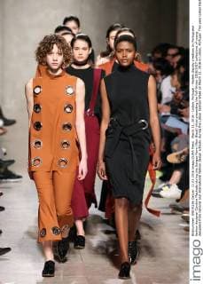 March 11, 2016 - Lisbon, Portugal - Models display creations by Portuguese fashion designer Carolina Machado during the Sangue Novo (New Blood) show presenting the Fall-Winter 2016 2017 collections of young designers from national and international fashion design schools, during the Lisbon Fashion Week on March 11, 2016 in Lisbon, Portugal. This year Lisbon Fashion Week celebrates the 25th anniversary. Lisbon Portugal - ZUMAf123