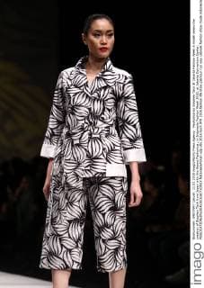 Fashunica by Stephen Tach at Jakarta Fashion Week A model wears the creation of Stephen Tach from Japan with the theme Fashunica , in Indonesia Fashion Week 2016, at Jakarta Convention Center.  NatanaelxPohan