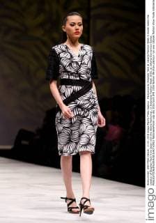 Fashunica by Stephen Tach at Jakarta Fashion Week A model wears the creation of Stephen Tach from Japan with the theme Fashunica , in Indonesia Fashion Week 2016, at Jakarta Convention Center.  NatanaelxPohan