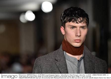 Lisboa Fashion Week Portugal, Lisbon,Mar. 11,2016 - LISBOA FASHION WEEK - A model walks the runway at Nair Xavier Fall Winter 2016 17 Collection during Moda Lisboa Fashion Week, in Lisbon, Portugal.  Copyright: BrunoxdexCarvalho