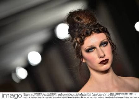 Lisboa Fashion Week Portugal, Lisbon,Mar. 11,2016 - LISBOA FASHION WEEK - A model walks the runway at David Ferreira Fall Winter 2016 17 Collection during Moda Lisboa Fashion Week, in Lisbon, Portugal.  Copyright: BrunoxdexCarvalho