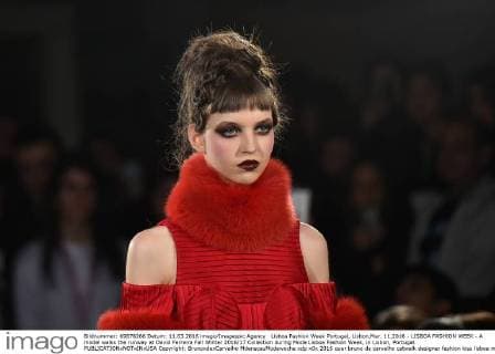 Lisboa Fashion Week Portugal, Lisbon,Mar. 11,2016 - LISBOA FASHION WEEK - A model walks the runway at David Ferreira Fall Winter 2016 17 Collection during Moda Lisboa Fashion Week, in Lisbon, Portugal.  Copyright: BrunoxdexCarvalho
