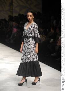 March 11, 2016 - Jakarta, DKI Jakarta, Indonesia - JAKARTA, INDONESIA - MARCH 11 : A model perform designs by Stephan Tach of Japan during The 5th Indonesia Fashion Week at Jakarta Convention Centre on March 11, 2016 in Jakarta, Indonesia. Jakarta Indonesia - ZUMAys1_