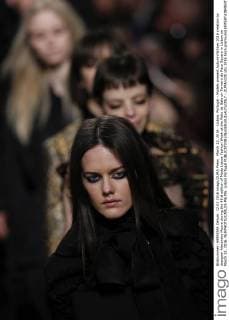 March 12, 2016 - Lisbon, Portugal - Models present Autumn Winter 2016 creation by designer Alexandra Moura during the 45rd edition of Moda Lisboa Fashion Week at the Patio da Gale on Terreiro do Paco Square in Lisbon on March 12, 2016. NURPHOTO CARLOS PALMA. Lisbon Portugal  - ZUMAn230