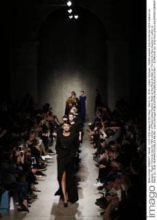 March 12, 2016 - Lisbon, Portugal - Models present Autumn Winter 2016 creation by designer Miguel Vieira during the 45rd edition of Moda Lisboa Fashion Week at the Patio da Gale on Terreiro do Paco Square in Lisbon on March 12, 2016. NURPHOTO CARLOS PALMA. Lisbon Portugal  - ZUMAn230