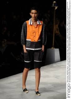 March 12, 2016 - JAKARTA, INDONESIA - MARCH 12: A model showcases designs by Sky Inc at the Over Haul show during The 5th Indonesia Fashion Week at Jakarta Convention Centre on March 12, 2016 in Jakarta, Indonesia. The 5th Indonesia Fashion Week theme is Reflections of Culture, as local culture and tradition will be the basis and reference of the designs for Indonesia fashion design trend that would be able to carve Indonesia identity in the world of fashion that reflects its own culture. Indonesia hope to become the central of world fashion with modern designs in a variety of textures and colors. - ZUMAp112