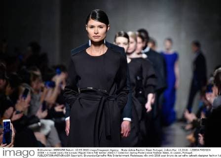 Moda Lisboa Fashion Week Portugal, Lisbon,Mar. 12,2016 - LISBOA FASHION WEEK - A model walks the runway Miguel Vieira Fall Winter 2016 17 Collection during Moda Lisboa Fashion Week, in Lisbon, Portugal.  Copyright: BrunoxdexCarvalho