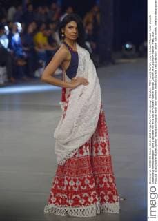Pakistan: PFDC sunsilk fashion week in Lahore Pakistani model presents creations by famous designer Saira Shakira on the third day of Pakistan Fashion Design Council (PFDC) Sunsilk Fashion Week 2016.  RanaxSajidxHussain