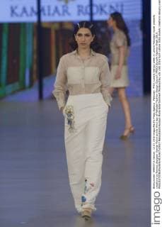 Pakistan: PFDC sunsilk fashion week in Lahore Pakistani model presents creations by famous designer Kamiar Rokni on the third day of Pakistan Fashion Design Council (PFDC) Sunsilk Fashion Week 2016.  RanaxSajidxHussain