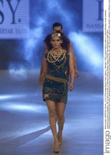 Pakistan: PFDC sunsilk fashion week in Lahore Pakistani model presents creations by famous designer HSY on the third day of Pakistan Fashion Design Council (PFDC) Sunsilk Fashion Week 2016.  RanaxSajidxHussain