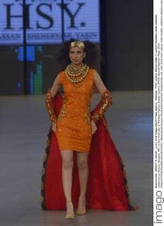 Pakistan: PFDC sunsilk fashion week in Lahore Pakistani model presents creations by famous designer HSY on the third day of Pakistan Fashion Design Council (PFDC) Sunsilk Fashion Week 2016.  RanaxSajidxHussain