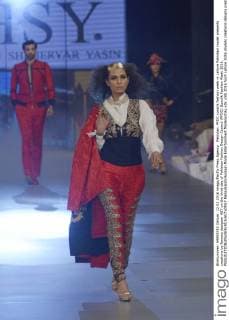 Pakistan: PFDC sunsilk fashion week in Lahore Pakistani model presents creations by famous designer HSY on the third day of Pakistan Fashion Design Council (PFDC) Sunsilk Fashion Week 2016.  RanaxSajidxHussain