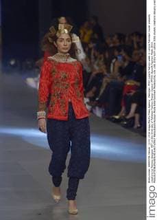 Pakistan: PFDC sunsilk fashion week in Lahore Pakistani model presents creations by famous designer HSY on the third day of Pakistan Fashion Design Council (PFDC) Sunsilk Fashion Week 2016.  RanaxSajidxHussain