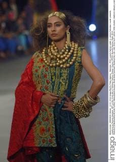 Pakistan: PFDC sunsilk fashion week in Lahore Pakistani model presents creations by famous designer HSY on the third day of Pakistan Fashion Design Council (PFDC) Sunsilk Fashion Week 2016.  RanaxSajidxHussain