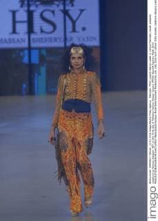 Pakistan: PFDC sunsilk fashion week in Lahore Pakistani model presents creations by famous designer HSY on the third day of Pakistan Fashion Design Council (PFDC) Sunsilk Fashion Week 2016.  RanaxSajidxHussain