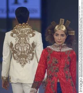 Pakistan: PFDC sunsilk fashion week in Lahore Pakistani model presents creations by famous designer HSY on the third day of Pakistan Fashion Design Council (PFDC) Sunsilk Fashion Week 2016.  RanaxSajidxHussain