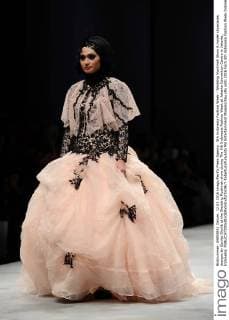 5th Indonesia Fashion Week - Wedding Muslimah Show A model showcases designs by Qonita Gholib at the Wedding Muslimah show during The 5th Indonesia Fashion Week at Jakarta Convention Centre in Jakarta, Indonesia.  RobertusxPudyanto