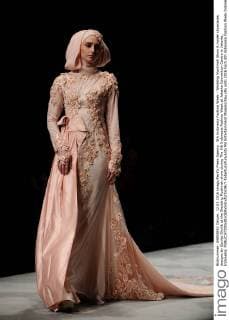 5th Indonesia Fashion Week - Wedding Muslimah Show A model showcases designs by Qonita Gholib at the Wedding Muslimah show during The 5th Indonesia Fashion Week at Jakarta Convention Centre in Jakarta, Indonesia.  RobertusxPudyanto