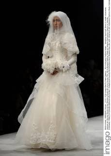 5th Indonesia Fashion Week - Wedding Muslimah Show A model showcases designs by Qonita Gholib at the Wedding Muslimah show during The 5th Indonesia Fashion Week at Jakarta Convention Centre in Jakarta, Indonesia.  RobertusxPudyanto