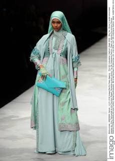 The 5th Indonesian Fashion Week 2016 - Sky Inc. Show A model showcases designs by Jeny Tjahyawati at the Panutan Ragam Nusantara show during The 5th Indonesia Fashion Week at Jakarta Convention Centre.  RobertusxPudyanto