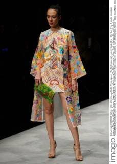 The 5th Indonesian Fashion Week 2016 - Sky Inc. Show A model showcases designs by Nita Seno Adji at the Panutan Ragam Nusantara show during The 5th Indonesia Fashion Week at Jakarta Convention Centre.  RobertusxPudyanto