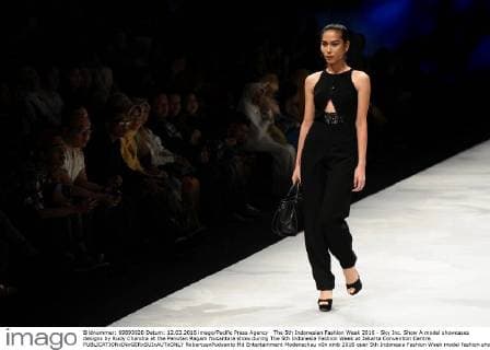 The 5th Indonesian Fashion Week 2016 - Sky Inc. Show A model showcases designs by Rudy Chandra at the Panutan Ragam Nusantara show during The 5th Indonesia Fashion Week at Jakarta Convention Centre.  RobertusxPudyanto
