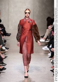 Lisbon, Portugal - A model presents a creation from the Portuguese fashion designer Carlos Gil Fall Winter 2016 2017 collection during the Lisbon Fashion Week on March 11, 2016 in Lisbon, Portugal. This year Lisbon Fashion Week celebrates the 25th anniversary. Lisbon Portugal - ZUMAf123