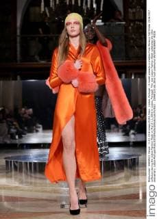 Lisbon, Portugal - A model presents a creation from Morecco Fall Winter 2016 2017 collection during the Lisbon Fashion Week on March 11, 2016 in Lisbon, Portugal. This year Lisbon Fashion Week celebrates the 25th anniversary. Lisbon Portugal - ZUMAf123