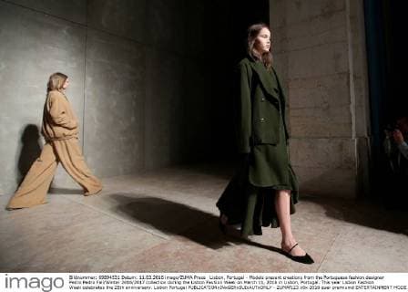 Lisbon, Portugal - Models present creations from the Portuguese fashion designer Pedro Pedro Fall Winter 2016 2017 collection during the Lisbon Fashion Week on March 11, 2016 in Lisbon, Portugal. This year Lisbon Fashion Week celebrates the 25th anniversary. Lisbon Portugal - ZUMAf123