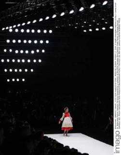 MOSCOW, RUSSIA. MARCH 12, 2016. A model showcases creations during a runway show for Belarusian fashion designer Veronica Kanashevich s collection at the 2016 Mercedes Benz Fashion Week Russia at Manege Central Exhibition Hall. Artyom Geodakyan TASS  TS019311