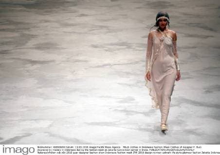 FBudi clothes in Indonesia Fashion Week Clothes of designer F. Budi displayed by models in Indonesia during the fashion week at Jakarta Convention center in India.  NatanaelxPohan