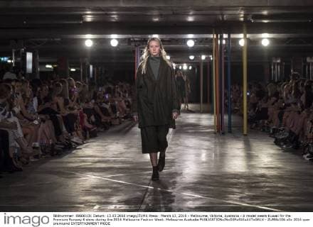 March 13, 2016 - Melbourne, Victoria, Australia - A model wears Kuwaii for the Premium Runway 6 show during the 2016 Melbourne Fashion Week. Melbourne Australia - ZUMAk106