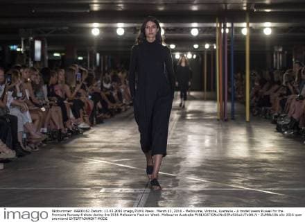 March 13, 2016 - Melbourne, Victoria, Australia - A model wears Kuwaii for the Premium Runway 6 show during the 2016 Melbourne Fashion Week. Melbourne Australia - ZUMAk106