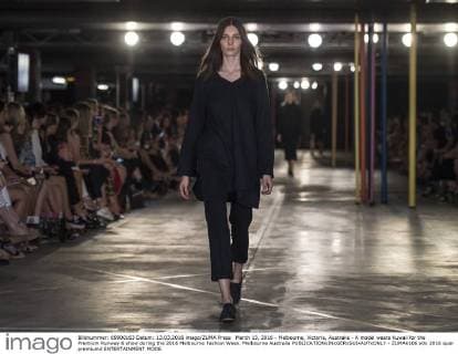 March 13, 2016 - Melbourne, Victoria, Australia - A model wears Kuwaii for the Premium Runway 6 show during the 2016 Melbourne Fashion Week. Melbourne Australia - ZUMAk106