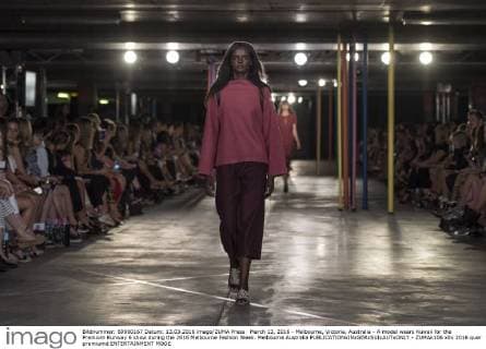 March 13, 2016 - Melbourne, Victoria, Australia - A model wears Kuwaii for the Premium Runway 6 show during the 2016 Melbourne Fashion Week. Melbourne Australia - ZUMAk106
