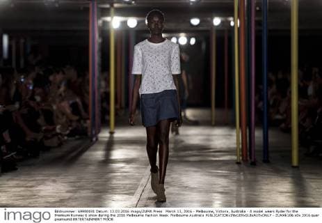 March 13, 2016 - Melbourne, Victoria, Australia - A model wears Ryder for the Premium Runway 6 show during the 2016 Melbourne Fashion Week. Melbourne Australia - ZUMAk106