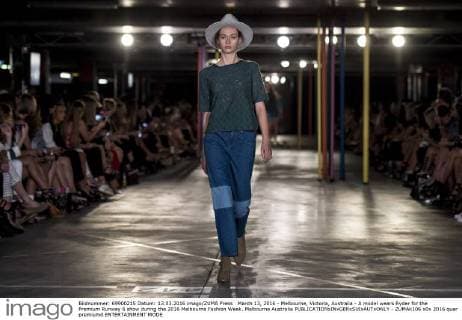 March 13, 2016 - Melbourne, Victoria, Australia - A model wears Ryder for the Premium Runway 6 show during the 2016 Melbourne Fashion Week. Melbourne Australia - ZUMAk106