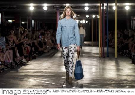 March 13, 2016 - Melbourne, Victoria, Australia - A model wears Ryder for the Premium Runway 6 show during the 2016 Melbourne Fashion Week. Melbourne Australia - ZUMAk106