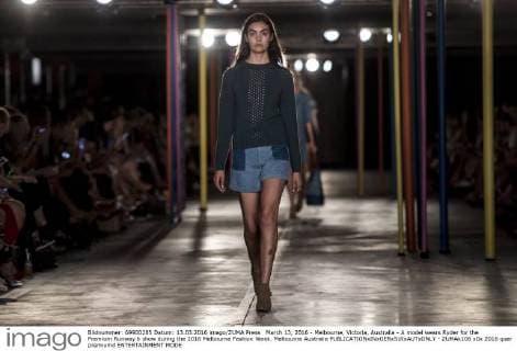 March 13, 2016 - Melbourne, Victoria, Australia - A model wears Ryder for the Premium Runway 6 show during the 2016 Melbourne Fashion Week. Melbourne Australia - ZUMAk106