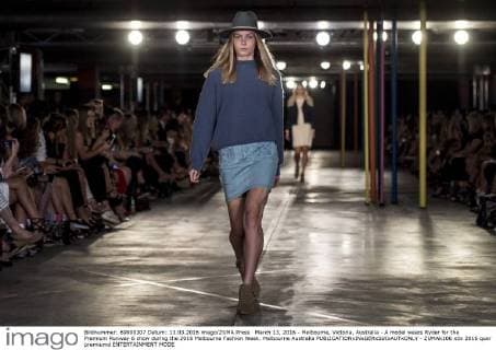 March 13, 2016 - Melbourne, Victoria, Australia - A model wears Ryder for the Premium Runway 6 show during the 2016 Melbourne Fashion Week. Melbourne Australia - ZUMAk106