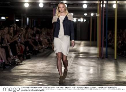 March 13, 2016 - Melbourne, Victoria, Australia - A model wears Ryder for the Premium Runway 6 show during the 2016 Melbourne Fashion Week. Melbourne Australia - ZUMAk106