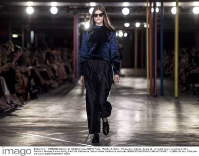 March 13, 2016 - Melbourne, Victoria, Australia - A model wears Limedrop for the Premium Runway 6 show during the 2016 Melbourne Fashion Week. Melbourne Australia - ZUMAk106